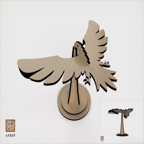 طرح متعادل‌سازی پرنده میلی‌متری برای برش لیزری - balancing bird 3mm for laser cut - برای دستگاه CNC چوب و لیزر (سی ان سی)