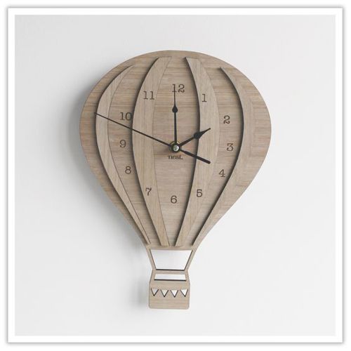 طرح ساعت بالونی برش لیزری - ballon clock laser cut ve - برای دستگاه CNC چوب و لیزر (سی ان سی)