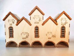 طرح ظروف بامبو خانه‌های مجاور برای برش لیزری - bamboo containers are adjacent houses for laser cut ve jpeg - برای دستگاه CNC چوب و لیزر (سی ان سی)