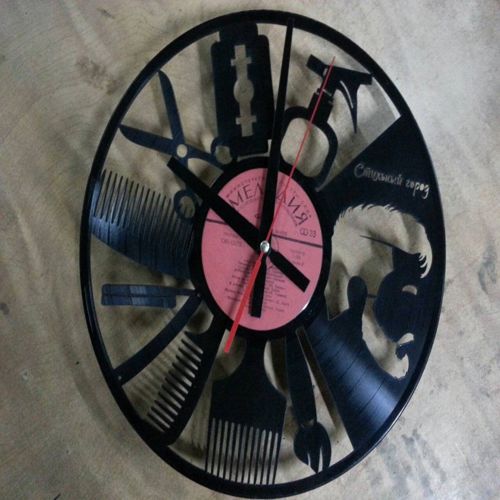 طرح ساعت آرایشگاهی - barber clock ve - برای دستگاه CNC چوب و لیزر (سی ان سی)