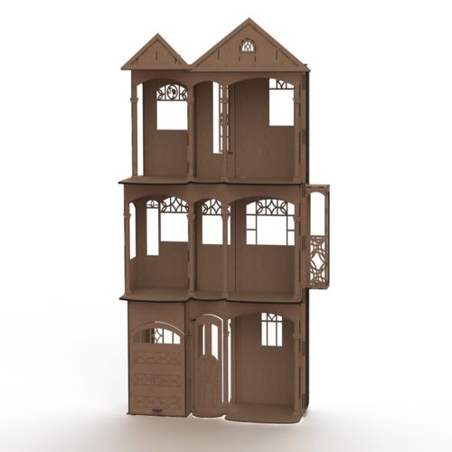 طرح خانه باربی برای برش لیزری - barbie house for laser cut ve - برای دستگاه CNC چوب و لیزر (سی ان سی)