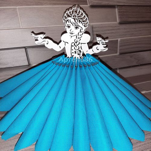 طرح جا دستمال باربی برش لیزری - barbie napkin holder laser cutting ve - برای دستگاه CNC چوب و لیزر (سی ان سی)