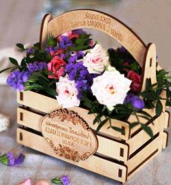 طرح سبد گل برای برش لیزر cnc - basket of flowers for laser cut cnc - برای دستگاه CNC چوب و لیزر (سی ان سی)