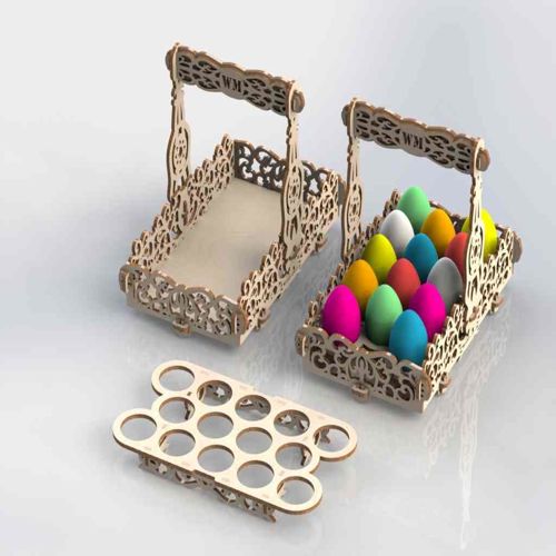 طرح سبد برش لیزری مدل - baskets laser cut model ve - برای دستگاه CNC چوب و لیزر (سی ان سی)