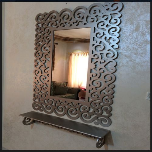 طرح قاب آینه حمام برای پلاسما پلاسما - bathroom mirror frame for plasma - برای دستگاه CNC چوب و لیزر (سی ان سی)