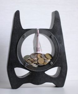طرح قلک بتمن برای برش لیزری cnc پول - batman piggy bank for laser cut cnc ve - برای دستگاه CNC چوب و لیزر (سی ان سی)