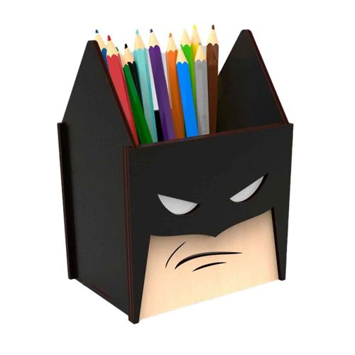 طرح جعبه مداد بتمن ابرقهرمانی برای کودکان برش لیزری - batman superhero pencil box for kids laser cut ve - برای دستگاه CNC چوب و لیزر (سی ان سی)