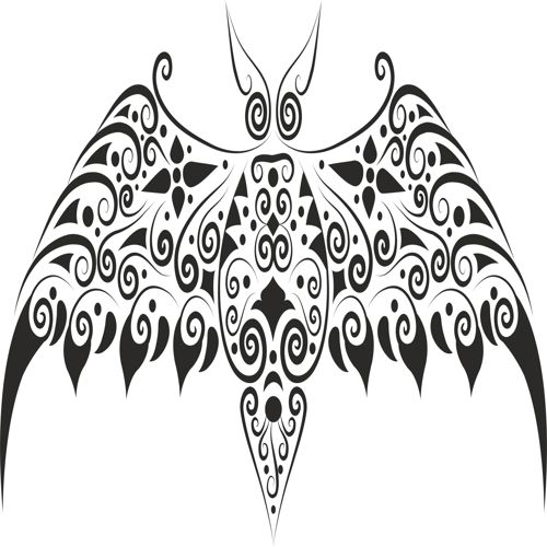 طرح شابلون خفاش برای برش لیزری - bat stencil for laser cut ve - برای دستگاه CNC چوب و لیزر (سی ان سی)