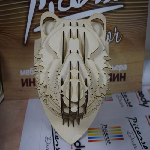 طرح خرس حیوان سر - bear animal head - برای دستگاه CNC چوب و لیزر (سی ان سی)