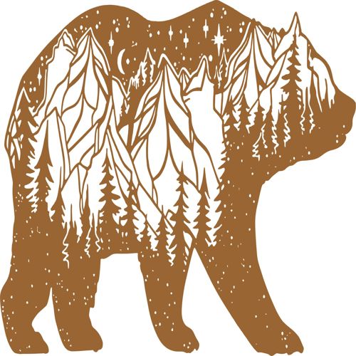 طرح خرس برای برش لیزری - bear for laser cut ve - برای دستگاه CNC چوب و لیزر (سی ان سی)