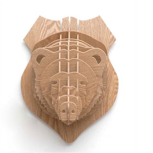 طرح سر خرس سه بعدی حیوان سر دیوار غنائم - bear head 3d animal head wall trophy ve - برای دستگاه CNC چوب و لیزر (سی ان سی)