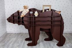 طرح قفسه نگهداری خرسی شکل قفسه - bear shaped storage rack - برای دستگاه CNC چوب و لیزر (سی ان سی)