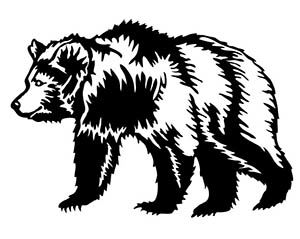 طرح خرس شبح حیوان - bear silhouette animal - برای دستگاه CNC چوب و لیزر (سی ان سی)