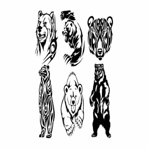 طرح مجموعه وکتور خرس برای برش لیزری هزینه - bear vector set for laser cutting - برای دستگاه CNC چوب و لیزر (سی ان سی)