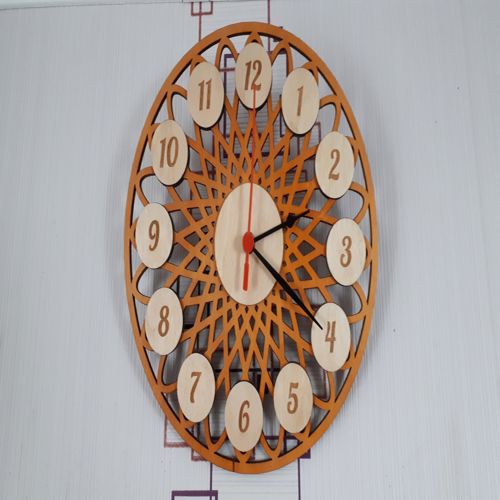 طرح ساعت زیبا برش لیزری - beautiful clock laser cut ve - برای دستگاه CNC چوب و لیزر (سی ان سی)
