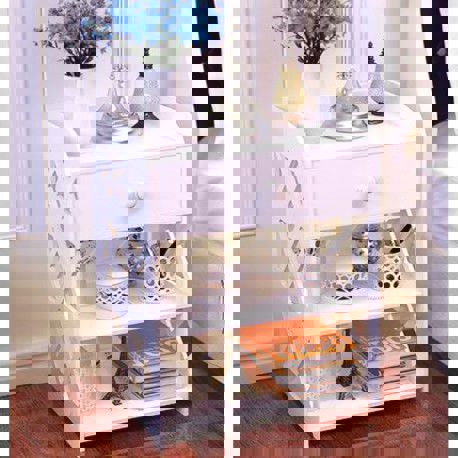 طرح قفسه چوبی کنار تخت کشو - bedside wooden shelf drawer - برای دستگاه CNC چوب و لیزر (سی ان سی)