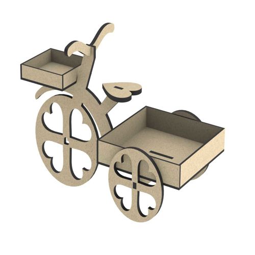 طرح دوچرخه گل آبنبات پایه - bicycle flower candy stand ve - برای دستگاه CNC چوب و لیزر (سی ان سی)