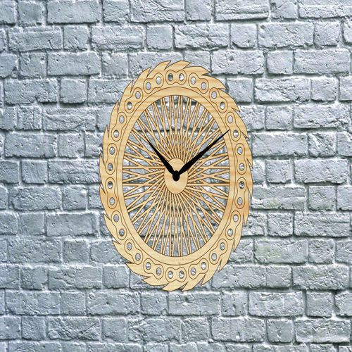 طرح ساعت چرخ دوچرخه ساعت - bike wheel clock - برای دستگاه CNC چوب و لیزر (سی ان سی)