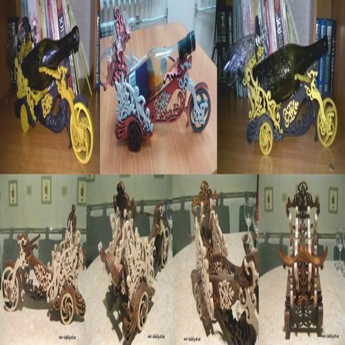 طرح جا نگهدارنده بطری دوچرخه برای برش لیزری وسیله نقلیه - bike wine bottle holder for laser cut ve - برای دستگاه CNC چوب و لیزر (سی ان سی)