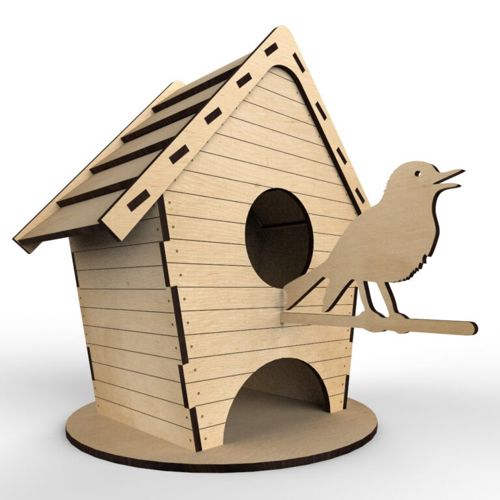 طرح جایگاه پرنده برای برش لیزری - birdhouse birdfeeder layout for laser cut ve - برای دستگاه CNC چوب و لیزر (سی ان سی)