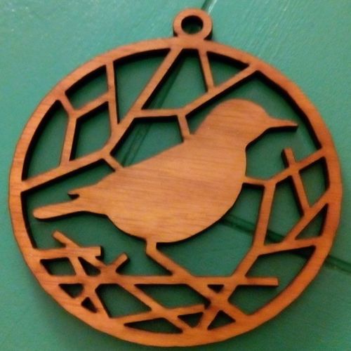 طرح پرنده زینتی برای برش لیزری - bird ornament for laser cut ve - برای دستگاه CNC چوب و لیزر (سی ان سی)