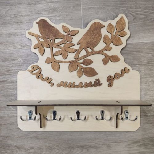 طرح جاکلیدی دیواری طرح پرنده برای برش لیزری هزینه - bird pattern wall key ring for laser cutting ve - برای دستگاه CNC چوب و لیزر (سی ان سی)