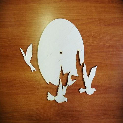 طرح ساعت پرندگان وی ای - birds clock ve - برای دستگاه CNC چوب و لیزر (سی ان سی)