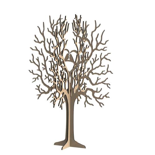 طرح پایه جواهرات درخت پرندگان میلی‌متری برای برش لیزر - birds tree jewelry stand 3mm for laser cutting ve - برای دستگاه CNC چوب و لیزر (سی ان سی)