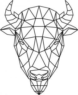طرح نقاشی دیواری سه بعدی سر گاومیش برای برچسب برش لیزری پلاسما نیاز به طراحی - bison head 3d murals for laser cut plasma decal - برای دستگاه CNC چوب و لیزر (سی ان سی)
