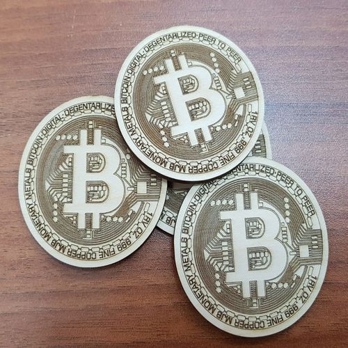 طرح لوگوی بیت‌کوین - bitcoin logo - برای دستگاه CNC چوب و لیزر (سی ان سی)
