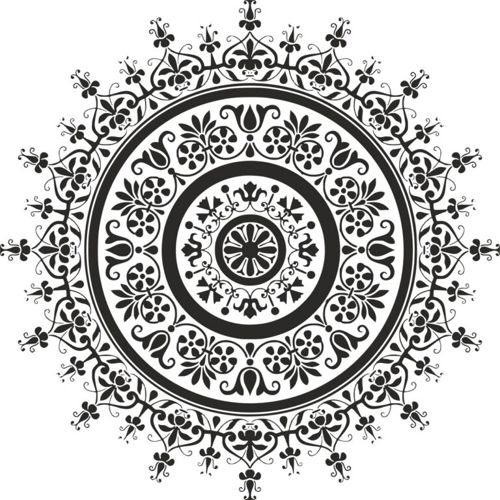 طرح ماندالای سیاه برای برش لیزری - black mandala for laser cut ve - برای دستگاه CNC چوب و لیزر (سی ان سی)