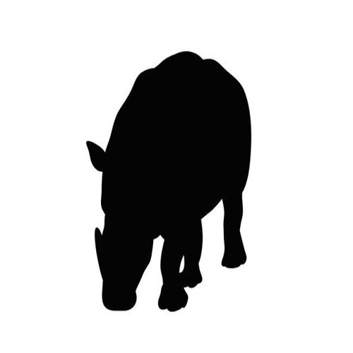 طرح سیاه شبح از کرگدن - black silhouette of rhino ve - برای دستگاه CNC چوب و لیزر (سی ان سی)