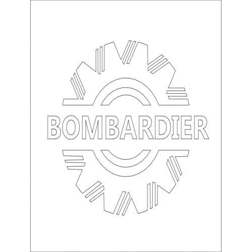 طرح طراحی لوگو بمباردیه - bombardier logo design - برای دستگاه CNC چوب و لیزر (سی ان سی)