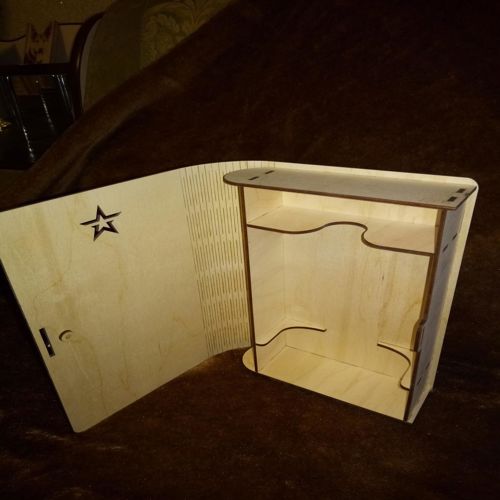 طرح کتاب مانند جعبه نوشابه - book like wine box - برای دستگاه CNC چوب و لیزر (سی ان سی)