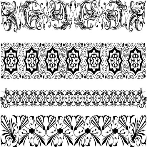 طرح حاشیه تزئینی مجموعه برای برش لیزری - borders ornamental set for laser cut ve - برای دستگاه CNC چوب و لیزر (سی ان سی)
