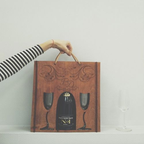 طرح جای هدیه حامل بطری برای برش لیزری - bottle carrier gift holder for laser cut ve - برای دستگاه CNC چوب و لیزر (سی ان سی)
