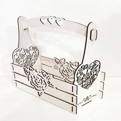 طرح جعبه برای بطری های قلب آزاد - boxes for bottles heart ve - برای دستگاه CNC چوب و لیزر (سی ان سی)