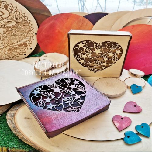 طرح جعبه های قلب - boxes heart - برای دستگاه CNC چوب و لیزر (سی ان سی)
