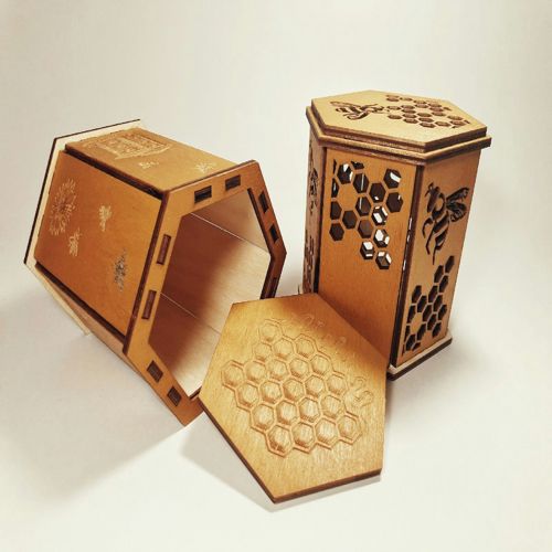 طرح جعبه شیشه عسل برای برش لیزری وکتور - box for jar of honey for laser cut vect - برای دستگاه CNC چوب و لیزر (سی ان سی)