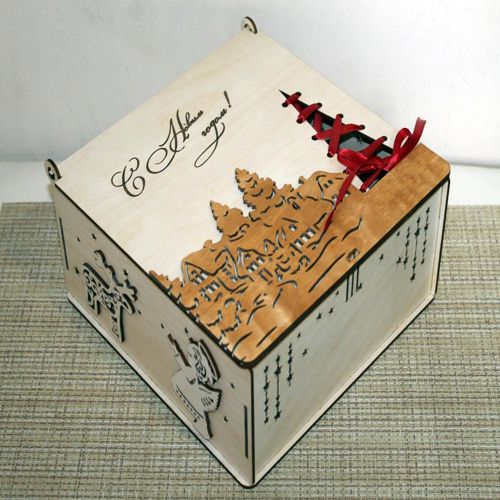 طرح جعبه برای برش لیزری - box for laser cut ve - برای دستگاه CNC چوب و لیزر (سی ان سی)