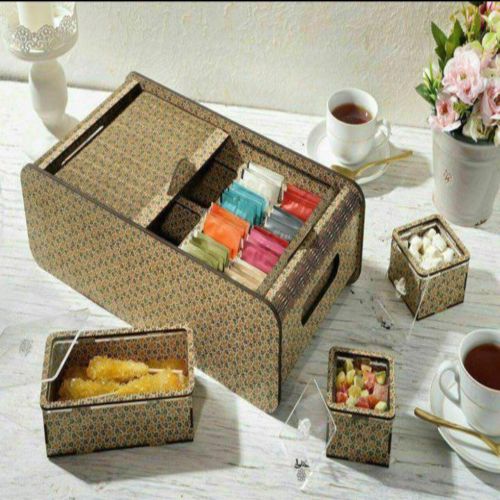 طرح جعبه برای چای کیسه‌ای - box for tea bags ve - برای دستگاه CNC چوب و لیزر (سی ان سی)