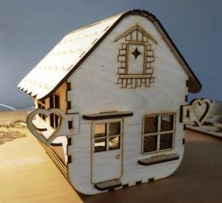 طرح مدل جعبه خانه برای برش لیزر cnc - box house model for laser cut cnc - برای دستگاه CNC چوب و لیزر (سی ان سی)