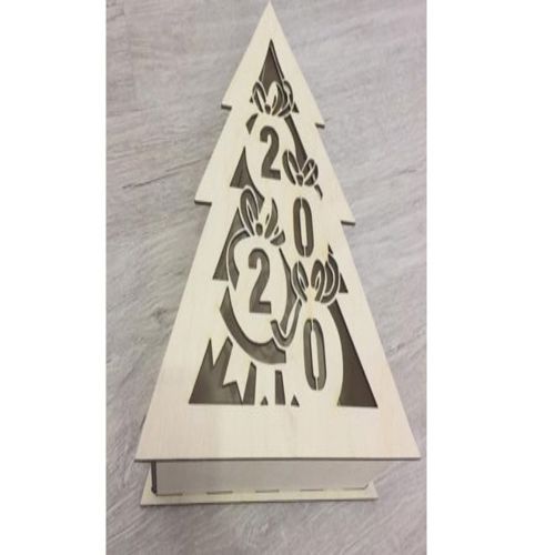 طرح جعبه‌ای به شکل درخت برای برش لیزری - box in the shape of a tree for laser cut - برای دستگاه CNC چوب و لیزر (سی ان سی)