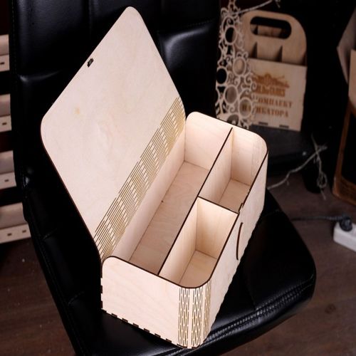 طرح جعبه با محفظه و درب تاشو جعبه هدیه - box with compartments and folding lid gift box - برای دستگاه CNC چوب و لیزر (سی ان سی)
