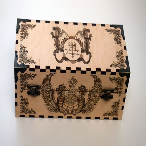 طرح جعبه با تصویر اژدها لیزری - box with dragon image laser cut ve - برای دستگاه CNC چوب و لیزر (سی ان سی)