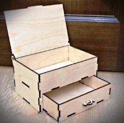 طرح جعبه با کشو برای برش لیزر cnc - box with drawers for laser cut cnc - برای دستگاه CNC چوب و لیزر (سی ان سی)