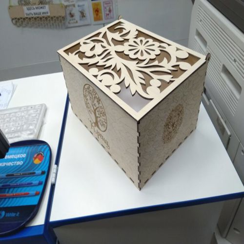 طرح جعبه با درب - box with lid ve - برای دستگاه CNC چوب و لیزر (سی ان سی)