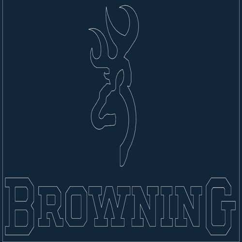 طرح لوگو براونینگ - browning logo - برای دستگاه CNC چوب و لیزر (سی ان سی)
