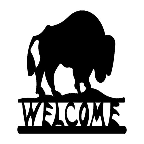 طرح بوفالو خوش آمدید - buffalo welcome - برای دستگاه CNC چوب و لیزر (سی ان سی)