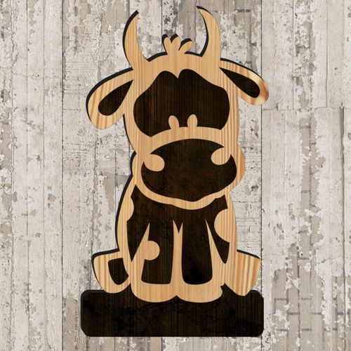 طرح نقاشی آویز گاو نر برای برش لیزری - bull hanger drawing for laser cut ve - برای دستگاه CNC چوب و لیزر (سی ان سی)